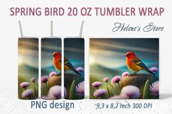 Spring bird tumbler wrap | Tumbler sublimation 20 oz Product Image 6
