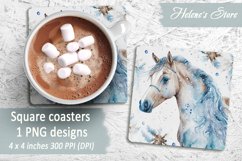 Christmas horse coaster|Square coaster sublimation| Bundle Product Image 4