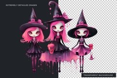 Watercolor Pink Halloween Clipart Set Bundle for sublimation Product Image 3