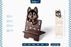 Cute Winter Animal Phone Holder SVG | Cozy Desk Stand Product Image 3