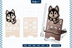 Cute Winter Animal Phone Holder SVG | Cozy Desk Stand Product Image 2