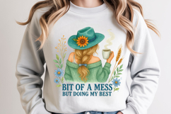 Autumn Girl with Coffee and Sunflower Hat Illustration Product Image 1