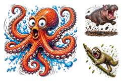 Funny Animal Sublimation PNG Bundle Product Image 3