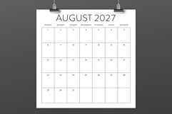2027 Square Calendar Template Product Image 3
