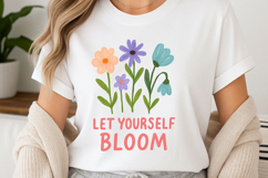 Positive quote with watercolor floral t-shirt sublimation Product Image 1
