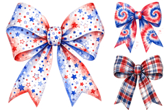 Patriotic Bow Sublimation Clipart Bundle Product Image 3