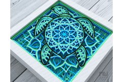 3D Turtle SVG, Layered Turtle Mandala, Shadowbox Turtle -A12 Product Image 4