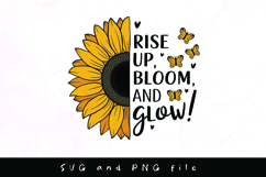 Sunflower with positive quote and butterflies svg design Product Image 1