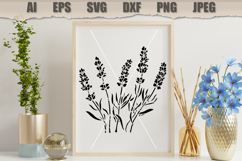 Stencil Lavender Flowers Botanical Product Image 3