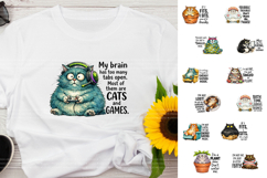 Funny Fluffy Sarcastic Cat Humor PNG Bundle Product Image 3