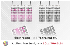 6 Adults Love Hidden Message Patterns - 20oz Skinny Tumbler. Product Image 3