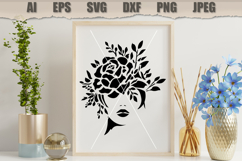 Stencil Floral Woman Face Disign Product Image 3