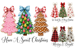 Christmas Tree Trio PNG Bundle, Trendy Holiday Clipart Product Image 3