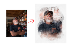 Typography Portrait Watercolor Art photo Effect Product Image 2