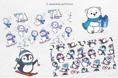 Cute Polar Bears &amp; Penguins Clipart Winter Animals Product Image 3
