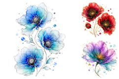 Alcohol Ink Flowers Sublimation Designs Product Image 3