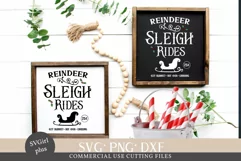 Reindeer Sleigh Rides SVG, Christmas SVG, Farmhouse Sign SVG Product Image 1