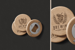 Wooden Round Bottle Opener Mockup Product Image 3