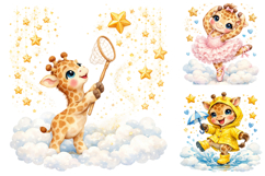 Watercolor Baby Giraffe Clipart, Nursery Safari PNG Product Image 3