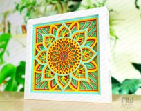 3D Mandala Pattern Shadow Box Mandala SVG DXF - 001SB Product Image 3