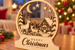 Christmas Forest Layered Globe Laser Cut SVG PDF EPS Product Image 3