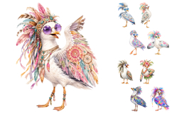 Funny Watercolor Seagull Clipart, Coastal Summer PNG Product Image 3