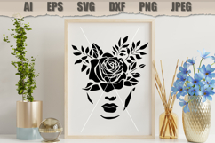 Stencil Floral Woman Face Product Image 3