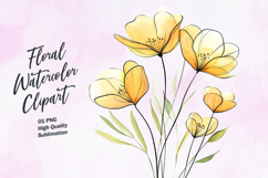 Watercolor floral clipart sublimation Product Image 1