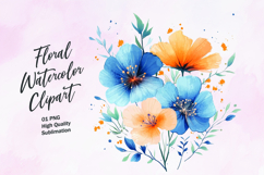 Watercolor floral clipart sublimation Product Image 1