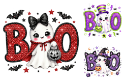 Cute Boo Ghost Sublimation PNG Bundle Product Image 3