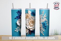 3d Flower Sublimation bundle Tumbler Wrap 20 oz White Colors Product Image 4