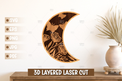 3D Moon Wall Art SVG - Moon Laser cut, Baby Room Home Decor Product Image 1