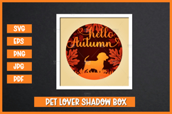 Autumn Cat and Dogs shadow box, Pet Shadow Box SVG, 3D Paper Product Image 4