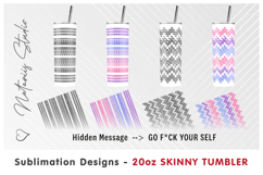 8 Adults Hidden Message Designs - 20oz Skinny Tumbler Product Image 3