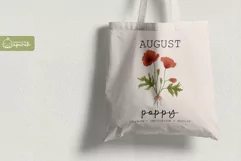 Birth Month August Flower Watercolor Clipart Sublimation Product Image 3