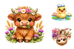 Kawaii Baby Animal Clipart Bundle Product Image 3