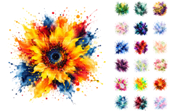 100 Abstract Watercolor Splash Clipart Bundle, Sublimation Product Image 3