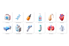 Medical PNG Clipart Set 30 Items for Sublimation and Print Product Image 3