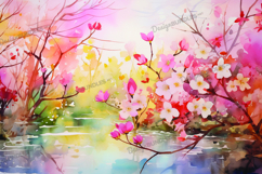 Spring watercolor background Product Image 1