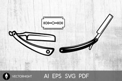 Straight Razor Clipart SVG, Straight Blade Shape Ai, Eps, Product Image 3