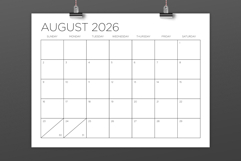 2026 12 x 9 Inch Calendar Template Product Image 3