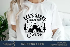 Let's Sleep Under The Stars Svg,Camping Tent PNG , Camping Product Image 3
