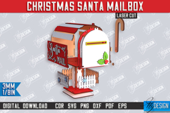 3D Christmas Santa Mailboxes Laser Cut Bundle,Letter Box SVG Product Image 10
