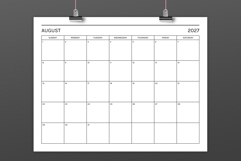 2027 Basic Modern 8.5 x 11 Inch Calendar Template Product Image 3