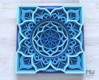 3D Mandala Pattern Shadow Box Mandala SVG DXF - M169 Product Image 4