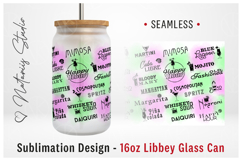 Happy Hour Cocktails Pattern - 16oz LIBBEY GLASS CAN. Product Image 1