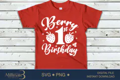Berry 1St Birthday Cute Strawberry Desig Svg, New Born svg Product Image 3