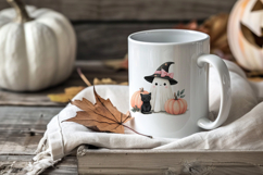 Cute Halloween Ghost and Cat Clipart Product Image 3