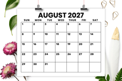 2027 8.5 x 11 Inch Large Number Calendar Template Product Image 4