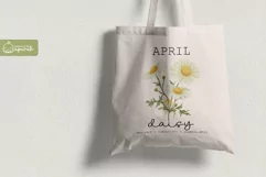Birth Month April Flower Watercolor Clipart Sublimation Product Image 3